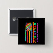 Autistisch | Autisme autistisch paps Vlag Verenigd Vierkante Button 5,1 Cm (Voorkant /achterkant)