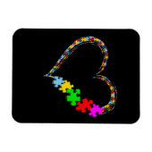 Autistisch | Autisme — Heart Puzzle Piece Magneet (Horizontaal)