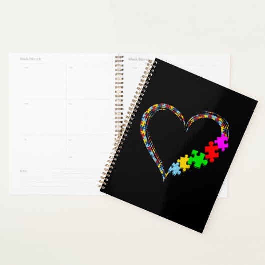 Autistisch | Autisme — Heart Puzzle Piece Planner (Display)