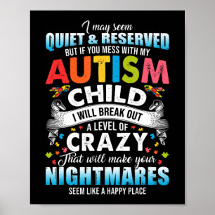 Autistisch bewustzijn Puzzle Piecks Proud Auti Poster
