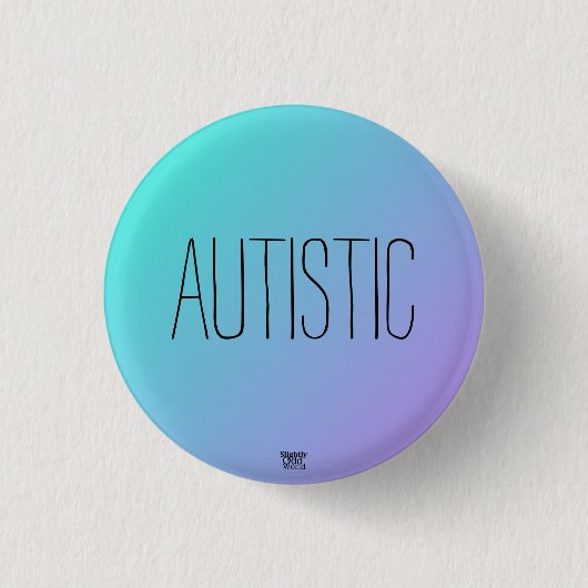 "Autistisch" blauw-Paars autisme/neurodiversiteit Ronde Button 3,2 Cm (Voorkant)