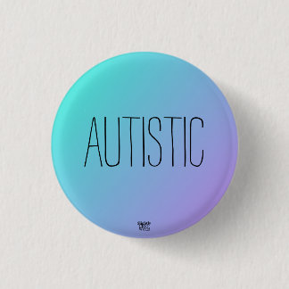 "Autistisch" blauw-Paars autisme/neurodiversiteit Ronde Button 3,2 Cm