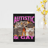Autistisch En Homo Grappige Kat Meme Bootleg Grafi Kaart (Gele Bloem)