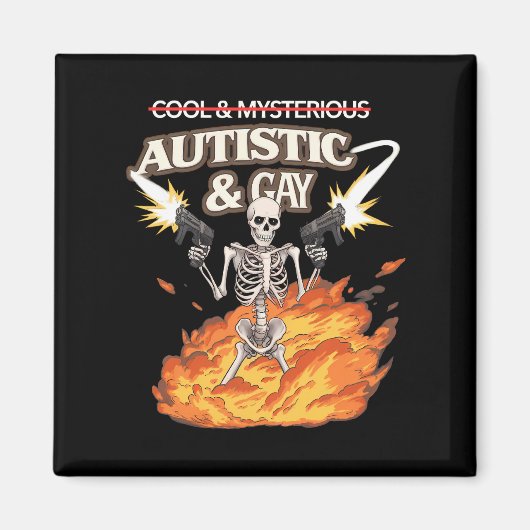 Autistisch en homo skelet grappig autisme bewustzi magneet (Voorkant)