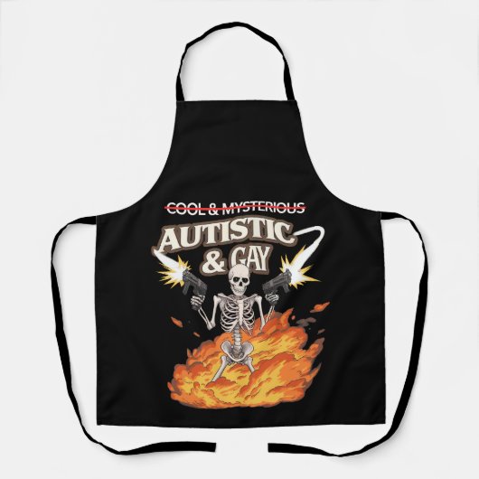 Autistisch en homo skelet grappig autisme bewustzi schort (Voorkant)