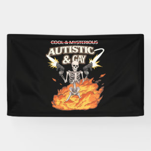 Autistisch en homo skelet grappig autisme bewustzi spandoek