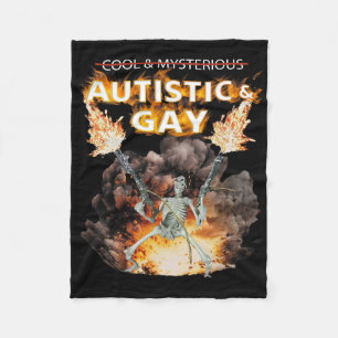 Autistisch en homo skelet grappig autisme skelet m fleece deken