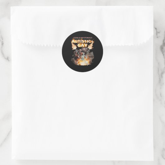 Autistisch en homo skelet grappig autisme skelet m ronde sticker (Tas)