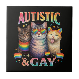 Autistisch En Homoseksueel Grappige Kat Tegeltje