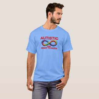 Autistisch en klaar om te rocken Kleurrijk oneindi T-shirt