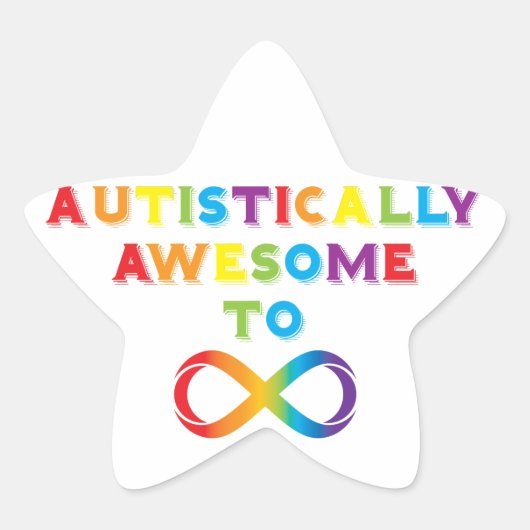 Autistisch Geweldige tot oneindig Ster Sticker (Voorkant)
