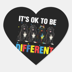 Autistisch Het is oké om een andere Newfoundland Hart Sticker
