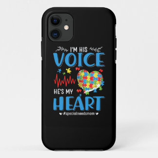 Autistisch | Ik ben zijn stem Hij is mijn hart iPhone 11 Hoesje