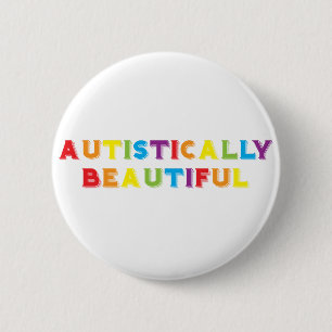 Autistisch mooi ronde button 5,7 cm
