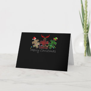 Autistisch Prettig Kerstmis Autisme Puzzelstuk Kaart