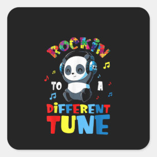 autistisch   Rockin naar een andere melodie Schatt Vierkante Sticker