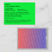 Autistisch studentenkaart contactkaartje (Voorkant / Achterkant)