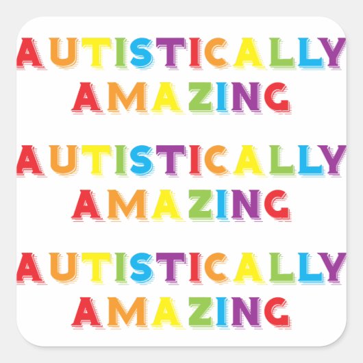 Autistisch verbazingwekkend vierkante sticker (Voorkant)