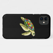 Autistisch |Zee Turtle Puzzle Piece Autisme Awaren Case-Mate iPhone Case (Achterkant (horizontaal))