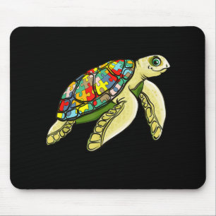 Autistisch Zee Turtle Puzzle Piece Autisme Awaren Muismat