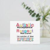Autistische Acceptatie Respecteer Geen Genezing Briefkaart (Staand voorkant)