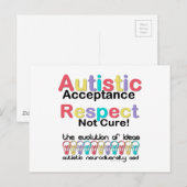 Autistische Acceptatie Respecteer Geen Genezing Briefkaart (Voorkant / Achterkant)