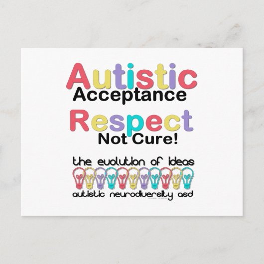 Autistische Acceptatie Respecteer Geen Genezing Briefkaart (Voorkant)