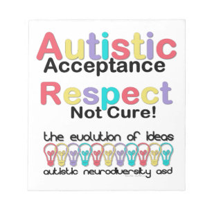 Autistische acceptatie respecteren niet zuiver notitieblok