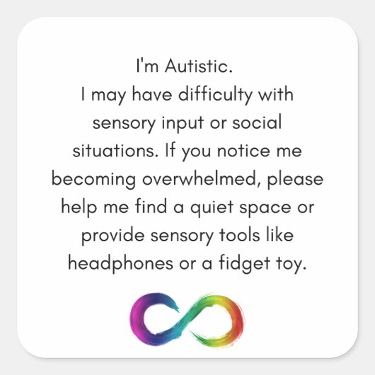 Autistische accommodatie-Sticker Vierkante Sticker (Voorkant)