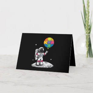 Autistische Astronaut Ballon Ruimte Autisme Bewust Bedankkaart