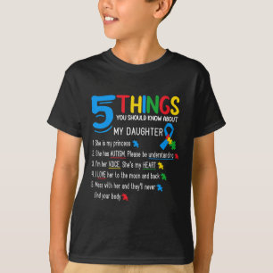 Autistische dochter Autisme bewustzijn steun moede T-shirt