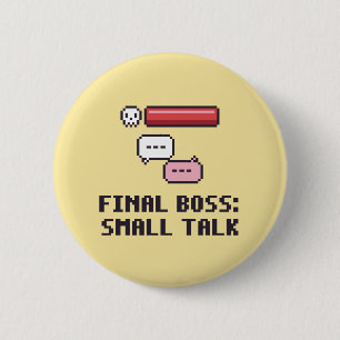 Autistische Eindbaas Klein Praat Knop Ronde Button 5,7 Cm