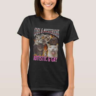 Autistische en Gay Funny Cat Meme Bootleg Graphic T-shirt
