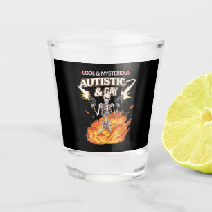Autistische en homo-skelet grappige autismebewustz shot glas