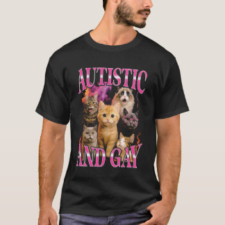 Autistische en homoseksuele grappige bootleg kat t-shirt