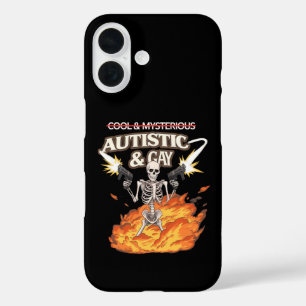 Autistische en Homoseksuele Skelet Grappige Autism iPhone 16 Hoesje