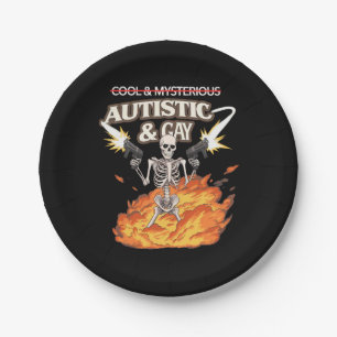 Autistische en homoseksuele skelet grappige autism papieren bordje