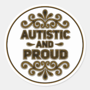 Autistische en Trotse Vintage Ronde Sticker