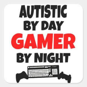 Autistische gamer vierkante sticker