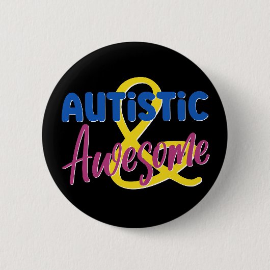Autistische & Geweldige Neurodiversity Acceptatie Ronde Button 5,7 Cm (Voorkant)