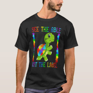 Autistische Kind Moeder Schildpad Vechters Puzzel T-shirt