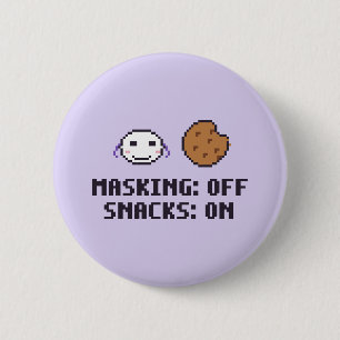 Autistische Maskering Uit - Grappige Knop Ronde Button 5,7 Cm