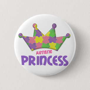 Autistische prinses 1 AUTISM Ronde Button 5,7 Cm