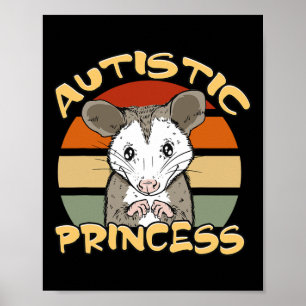 Autistische Prinses Schattige Opossum Autisme Bewu Poster
