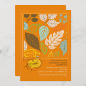 Autmn Square Invitation Kaart (Voorkant / Achterkant)