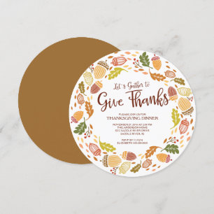 Autmn Wreath geeft Bedankt Thanksgiving Dinner Kaart