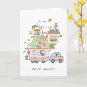 Auto aanhangwagen Nieuw adres aankondiging blanco