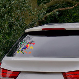 Auto achter Raam Cling - Baby aan boord - vogel Raamsticker