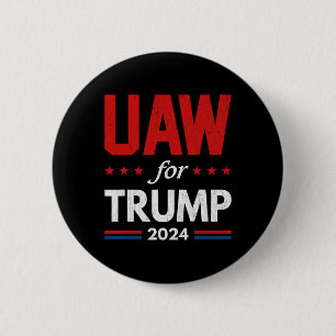 Auto Arbeiders Voor Trump 2024 Amerikaanse Vlag Tr Ronde Button 5,7 Cm