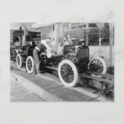 Auto Assembly Line, 1920s Briefkaart (Voorkant)